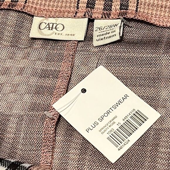 Cato ladies Plus Size Stretch Knit Button Front Pink Watch Plaid Pencil Skirt - Picture 5 of 5